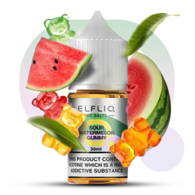 Жидкость ELFLIQ Nic Salts - Sour Watermelon Gummy 30ml 50mg - фото 1