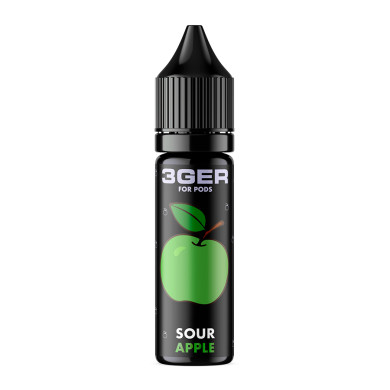 Рідина для електронних сигарет на основі сольового нікотину 3Ger Salt - Sour Apple 50 mg 15 ml - фото 1
