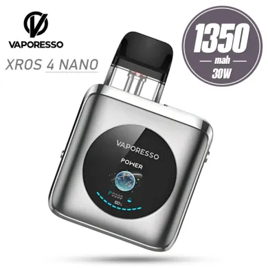 Pod система Vaporesso - XROS 4 Nano Pod Kit 1350mah (Titanium Silver) - фото 1