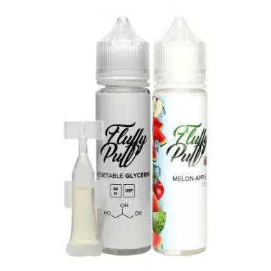 Набор для самостоятельного изготовления жидкости на основе органического никотина Fluffy Puff - Melon Apple Ice 3 mg 60 ml - фото 1